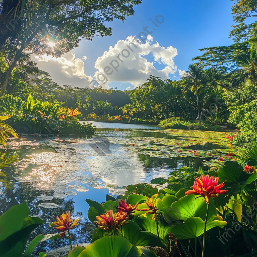 Colorful flowers and greenery on a tropical island - Image 4