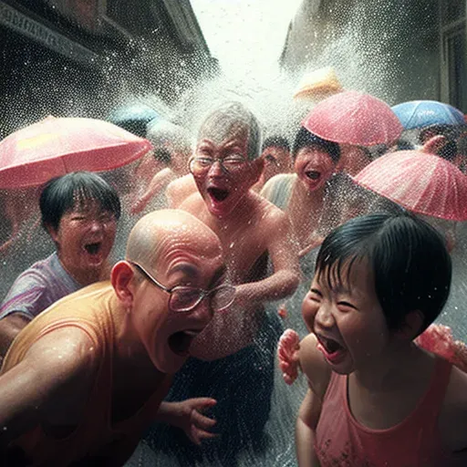 Songkran Water Festival in Thailand - People splashing water in the streets - Image 4