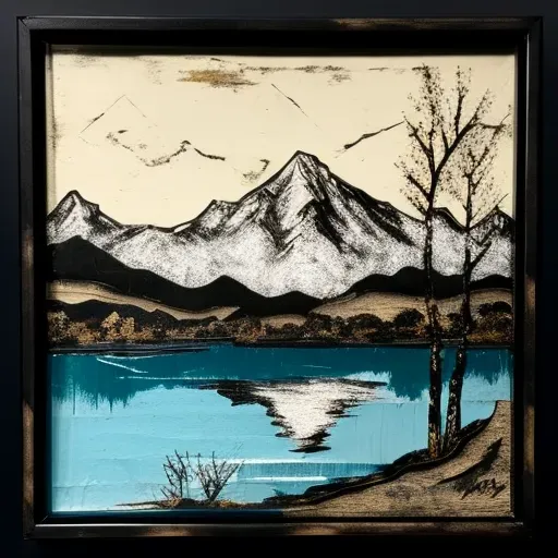 Mountainous landscape with clear lake reflecting snowy peaks - Image 3