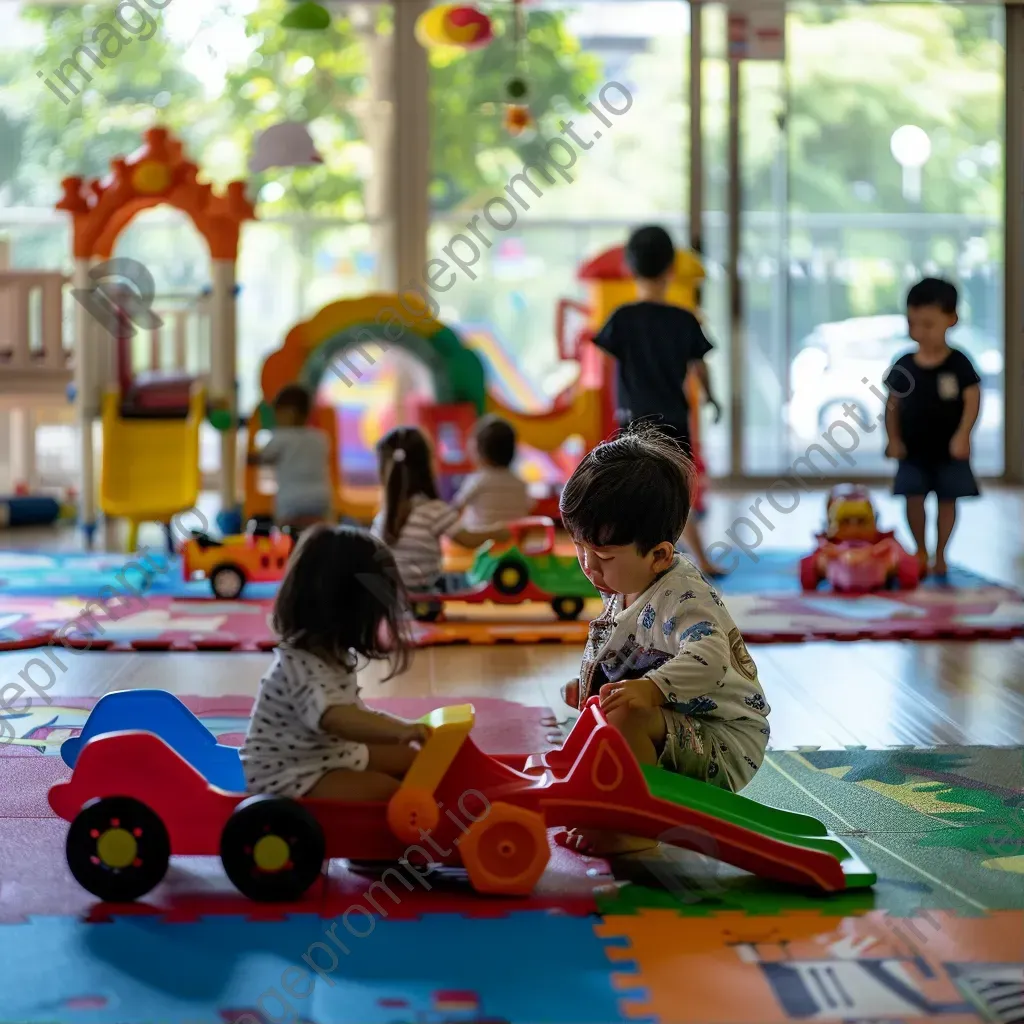 Top-down view of a kids