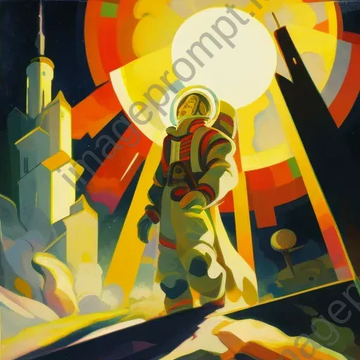 Image of an astronaut exploring an alien planet under two suns - Image 2