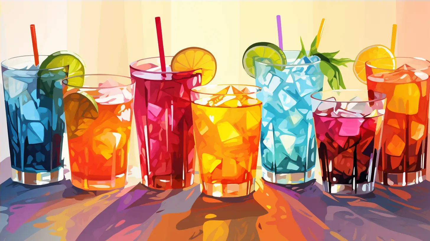 Gradient-colored tropical cocktails in low poly style - Image 4