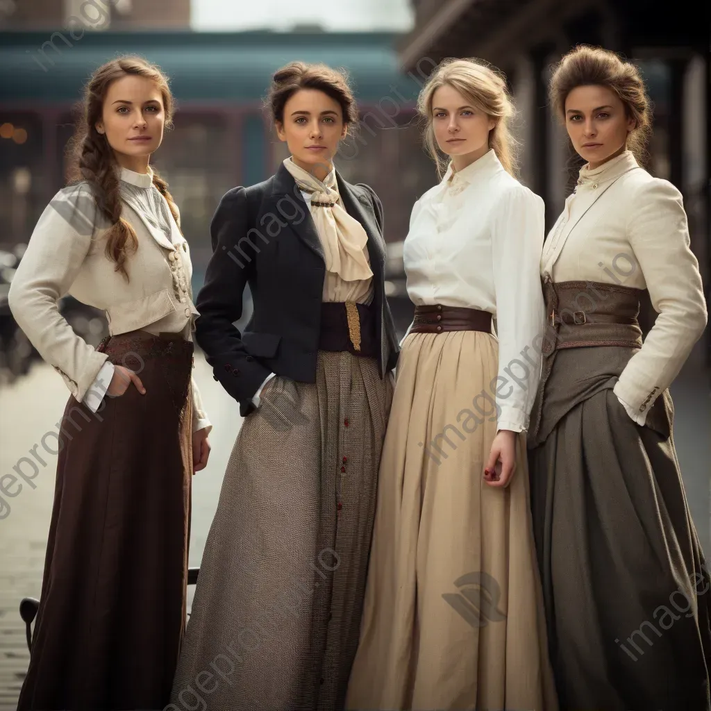 1910s suffragette fashion tailored jackets and ankle-length skirts - Image 1