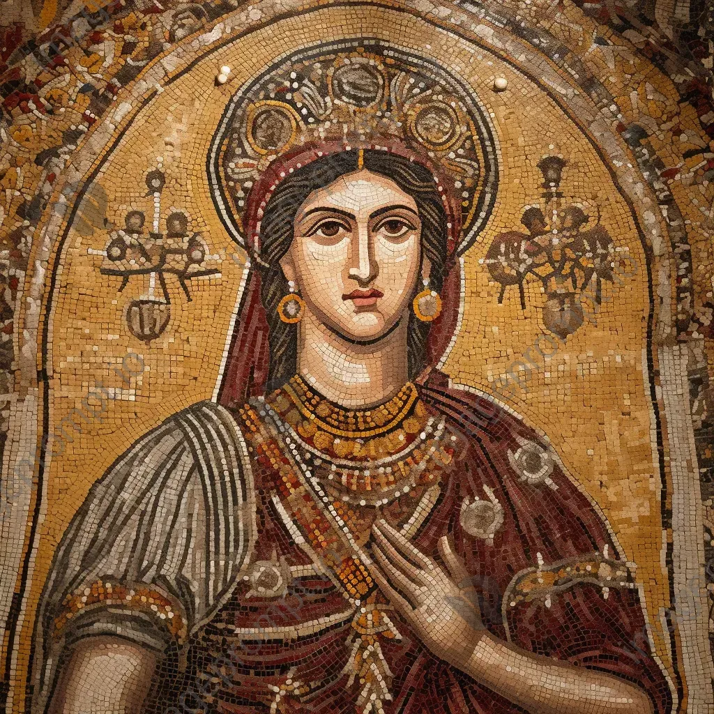 Byzantine mosaic representation of Empress Theodora adorned in royal apparel - Image 2