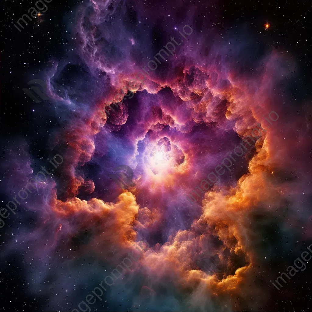 Vibrant deep space nebula with intricate structures and star formation - Image 2