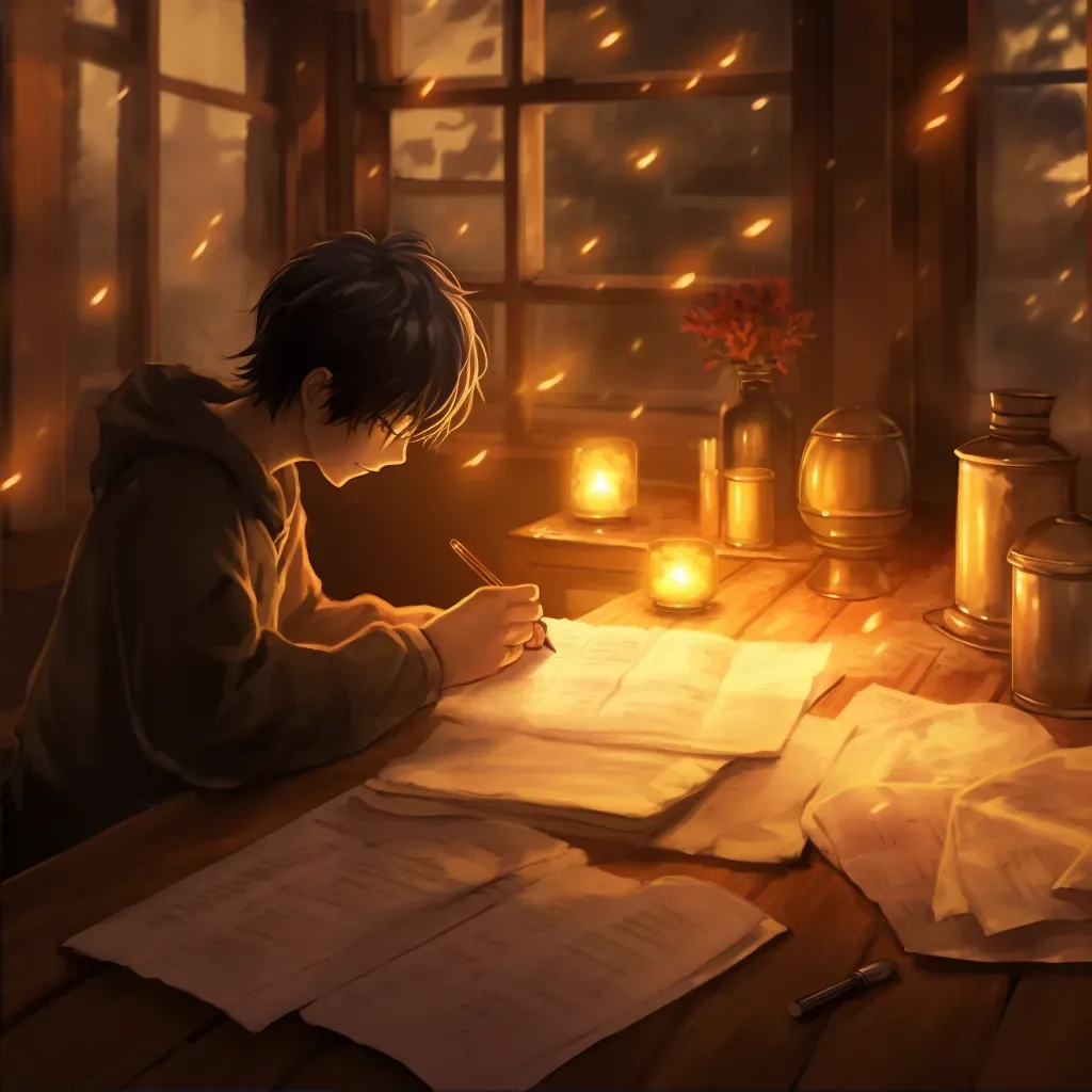 Image of a love letter being written by candlelight - Image 2