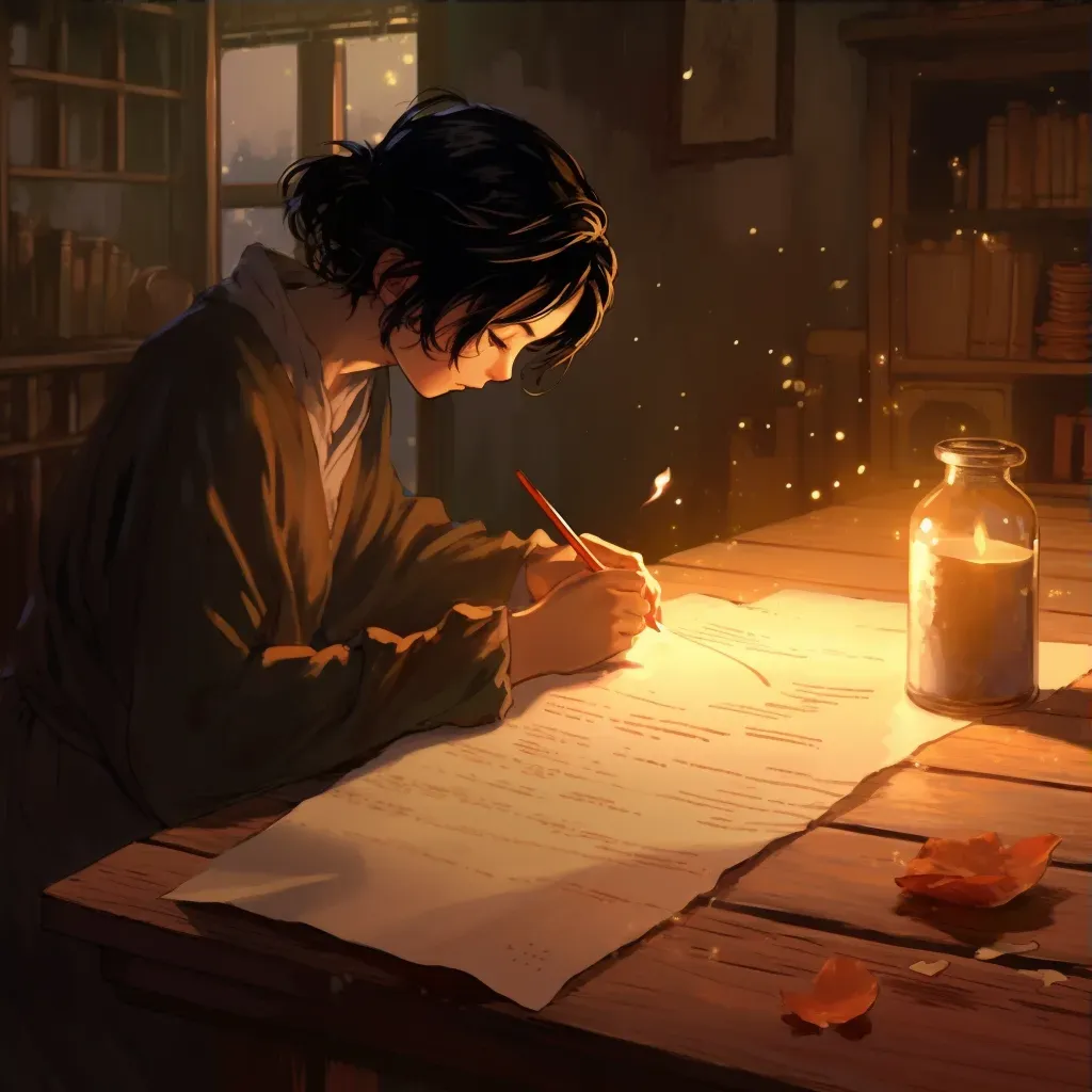 Image of a love letter being written by candlelight - Image 3