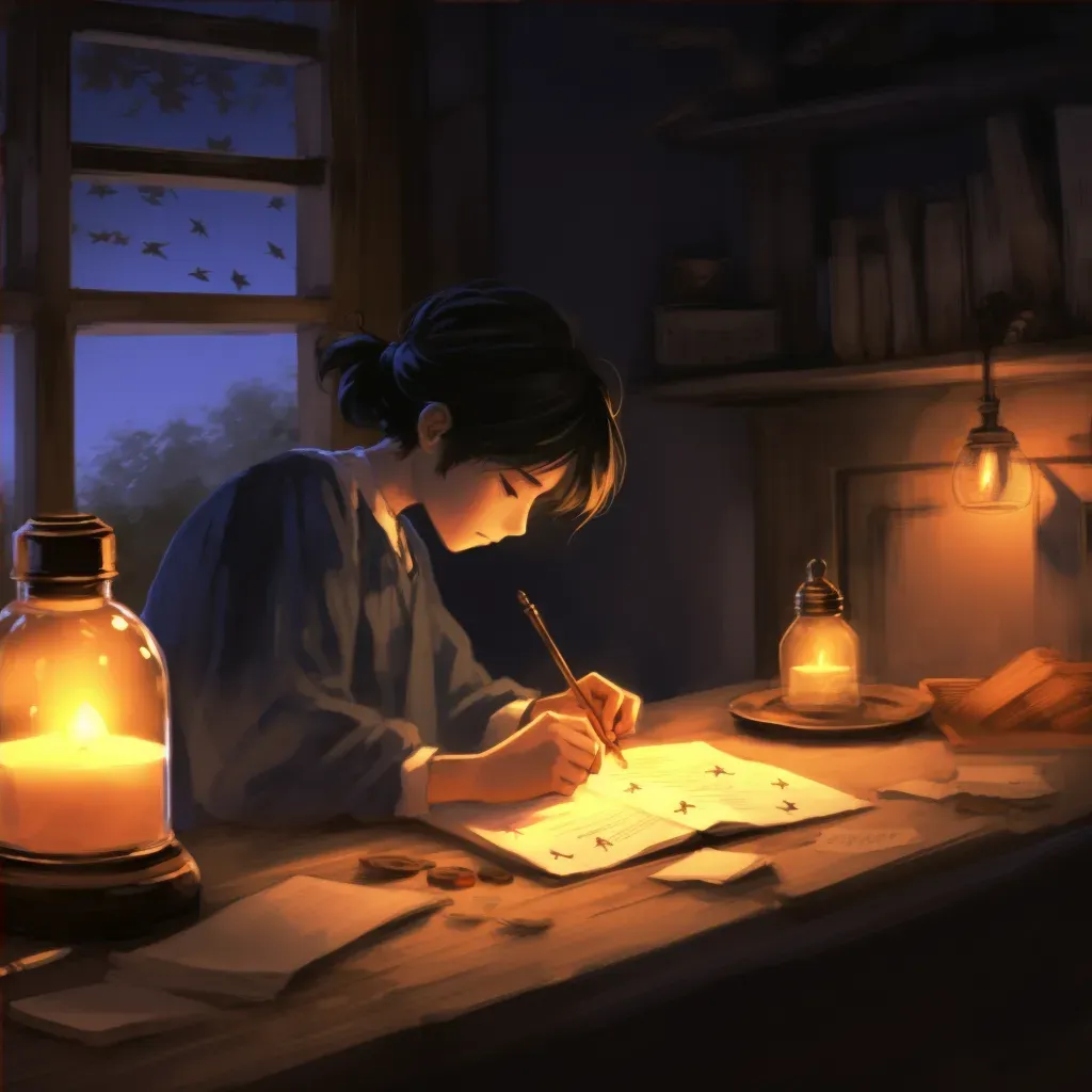 Image of a love letter being written by candlelight - Image 4