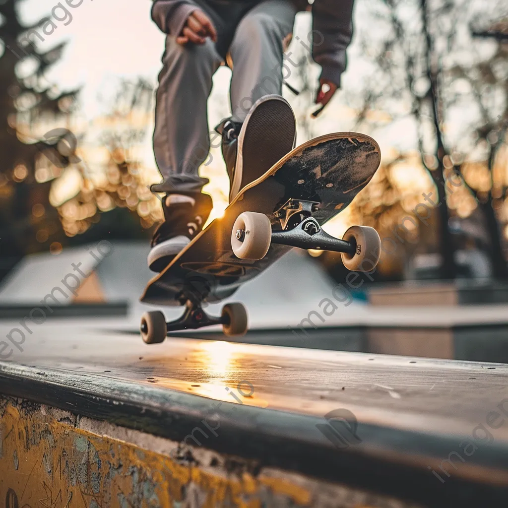 Skateboarder performing tricks in a skatepark. - Image 3