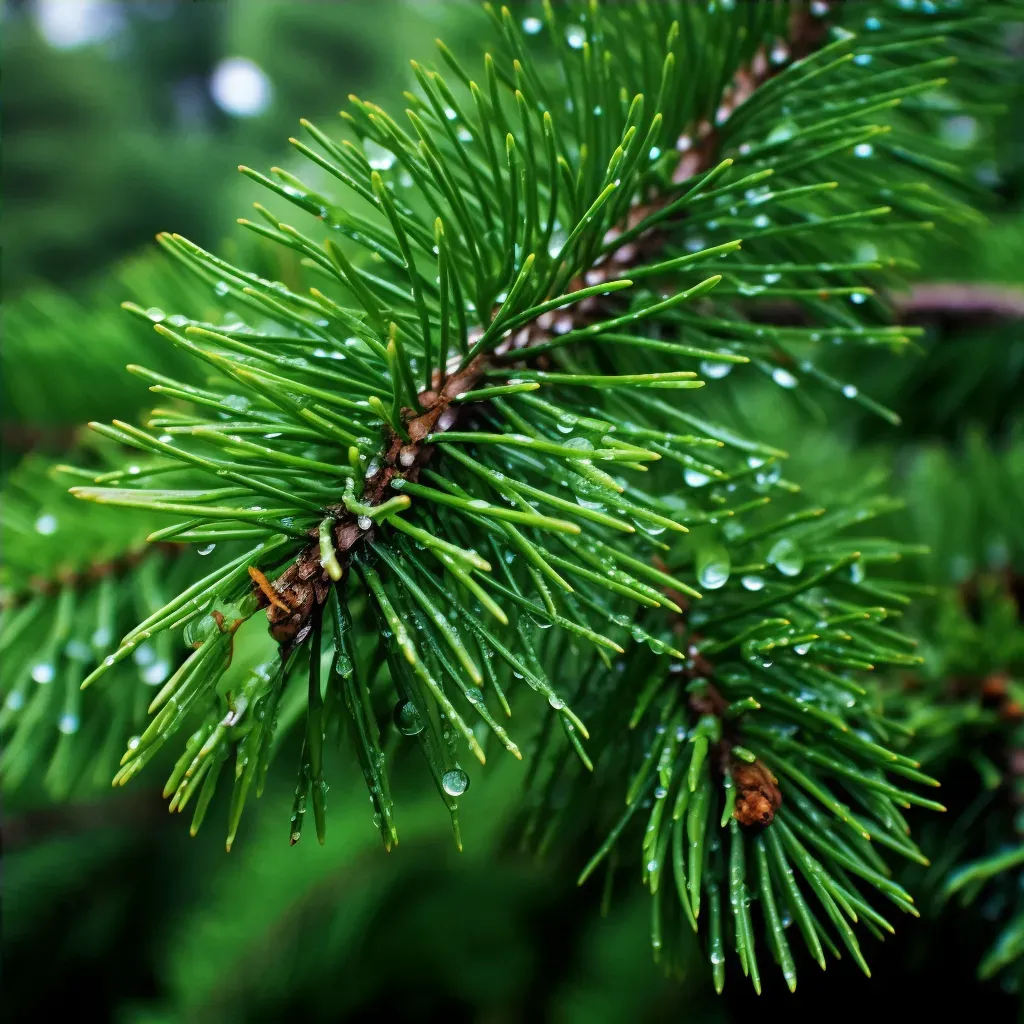 raindrops on pine needles - Image 4