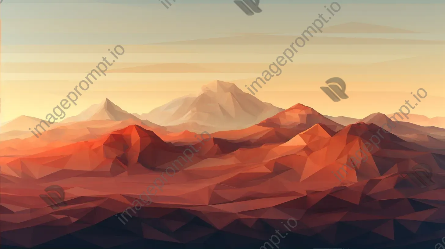 Polygonal depiction of a desert landscape at dusk - Image 2