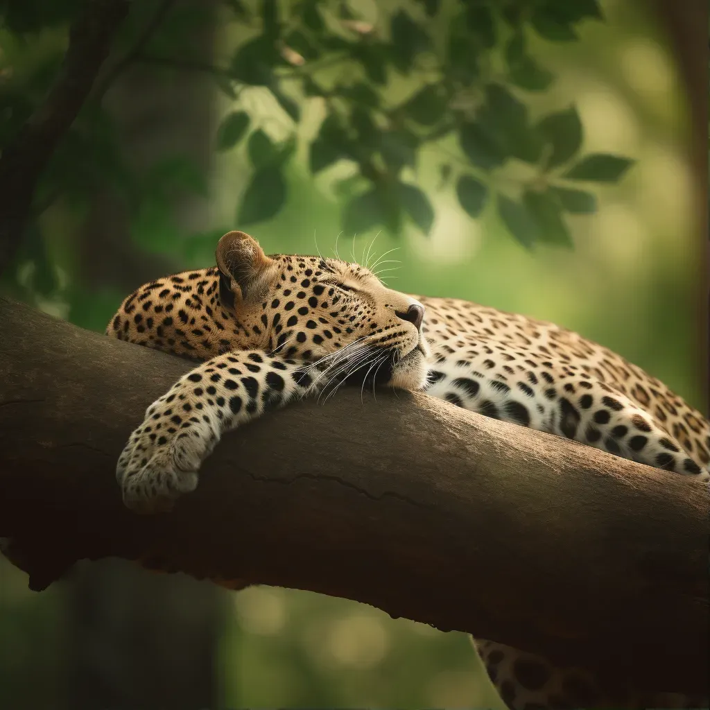 Leopard resting in tree - Image 1