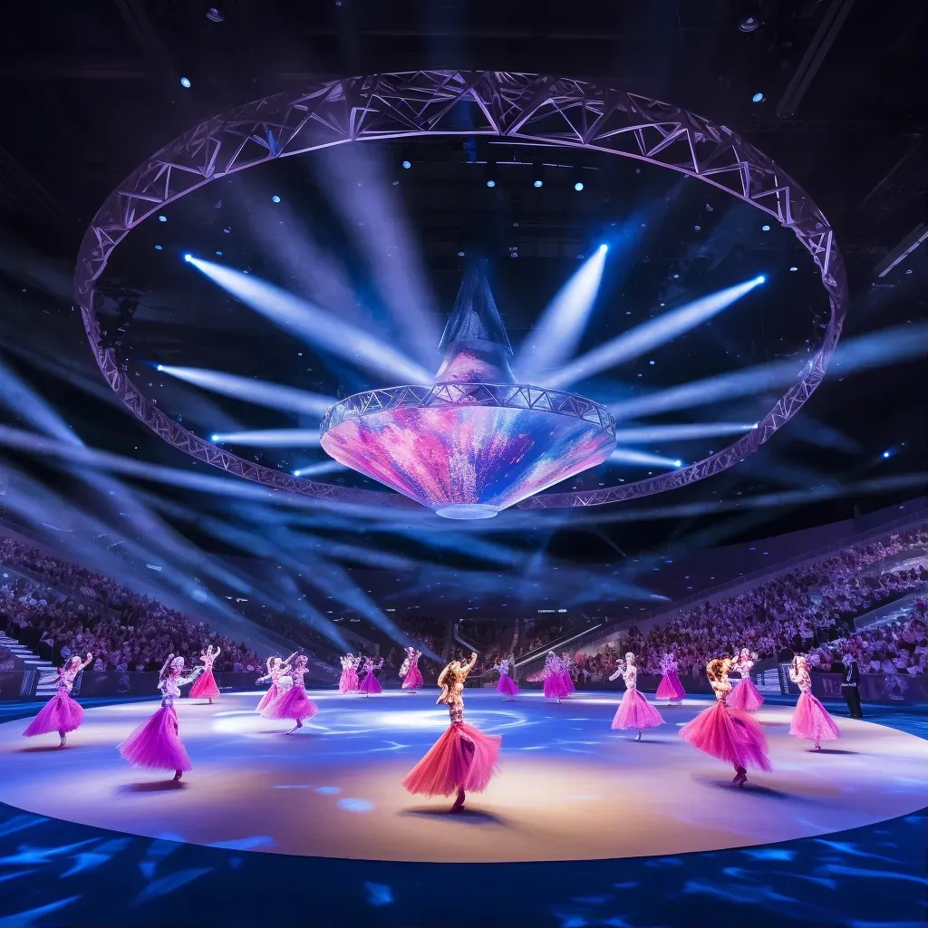 Gymnastics arena performance with graceful athletes - Image 1