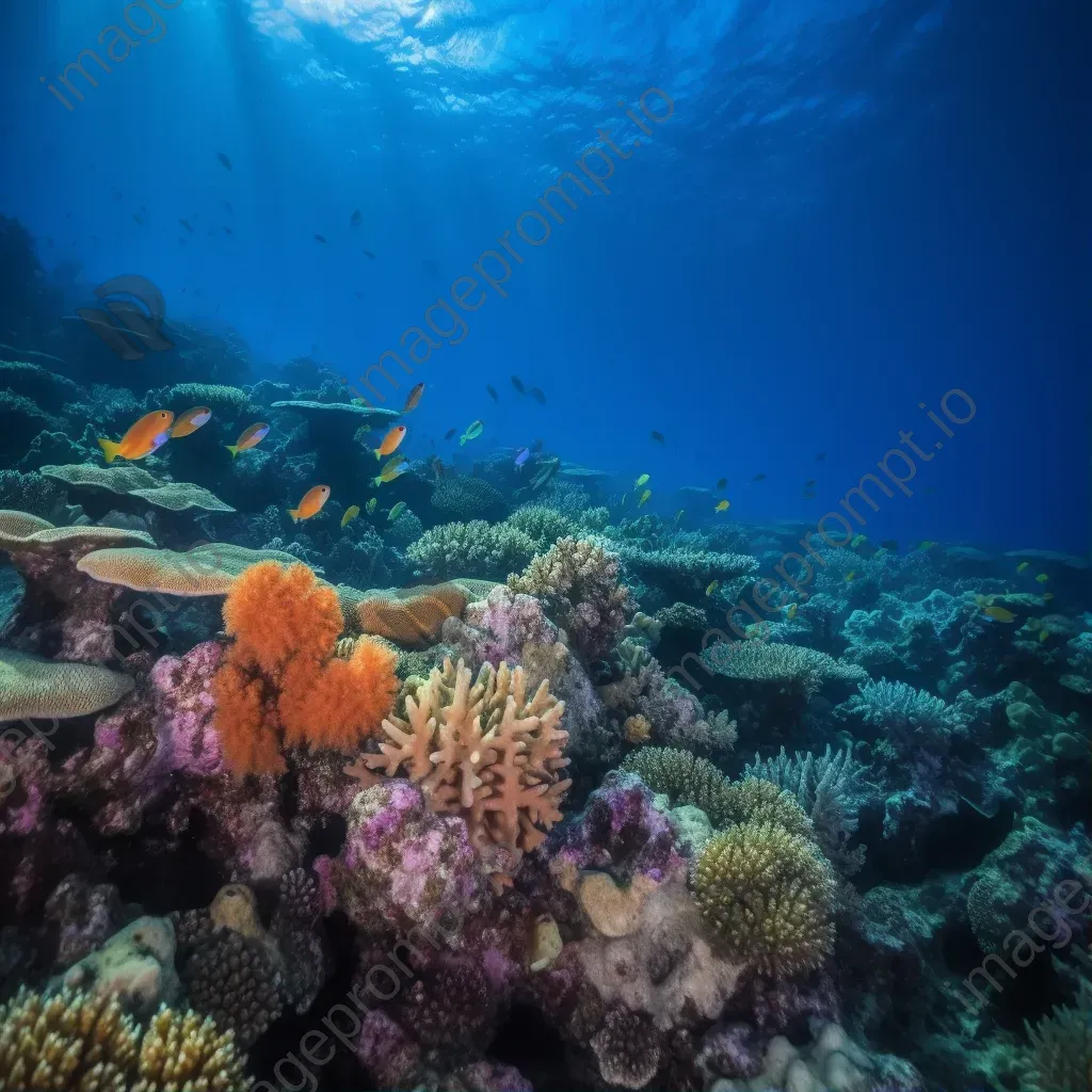 Colorful coral reef teeming with marine life under the clear blue sea - Image 1