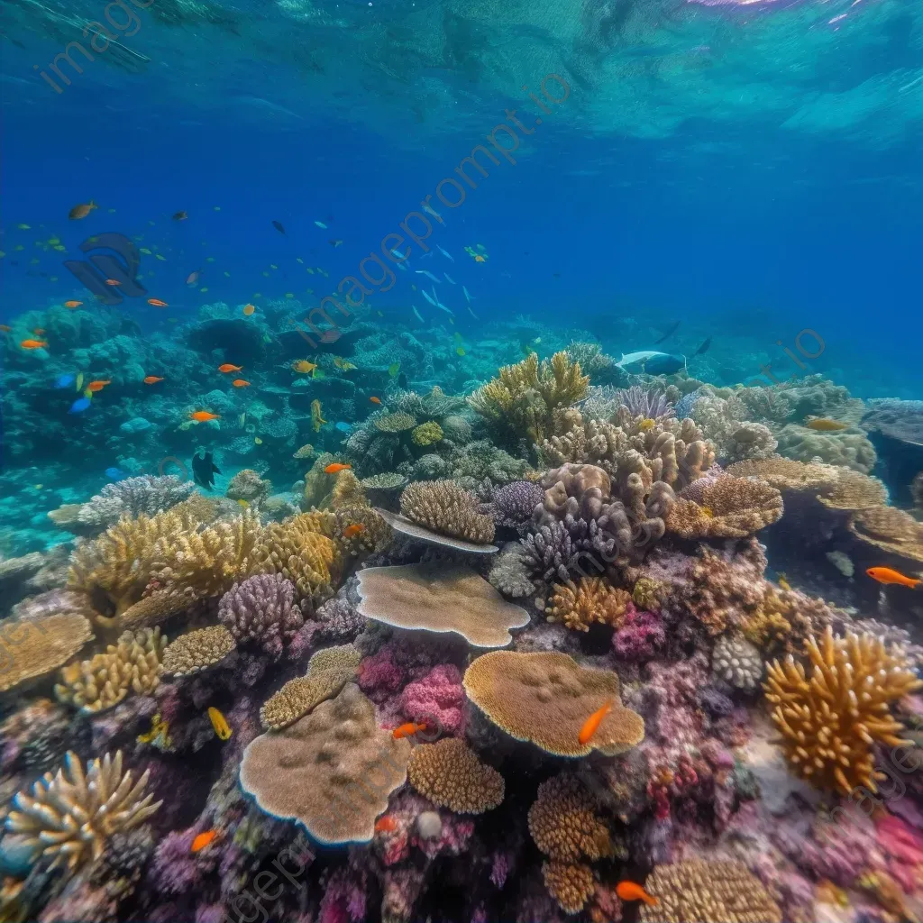 Colorful coral reef teeming with marine life under the clear blue sea - Image 2