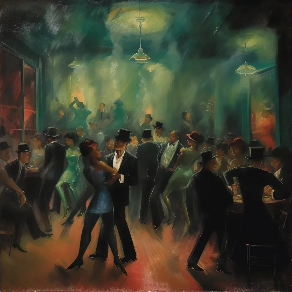 Image of a lively 1920s Harlem jazz club with dancing couples and a band - Image 2