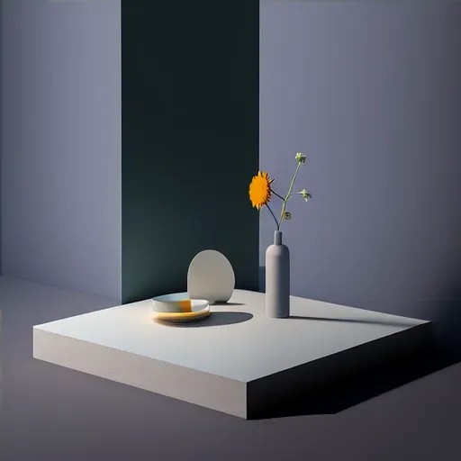 Image of a minimalist dining scene with a single vase holding a bloom - Image 4