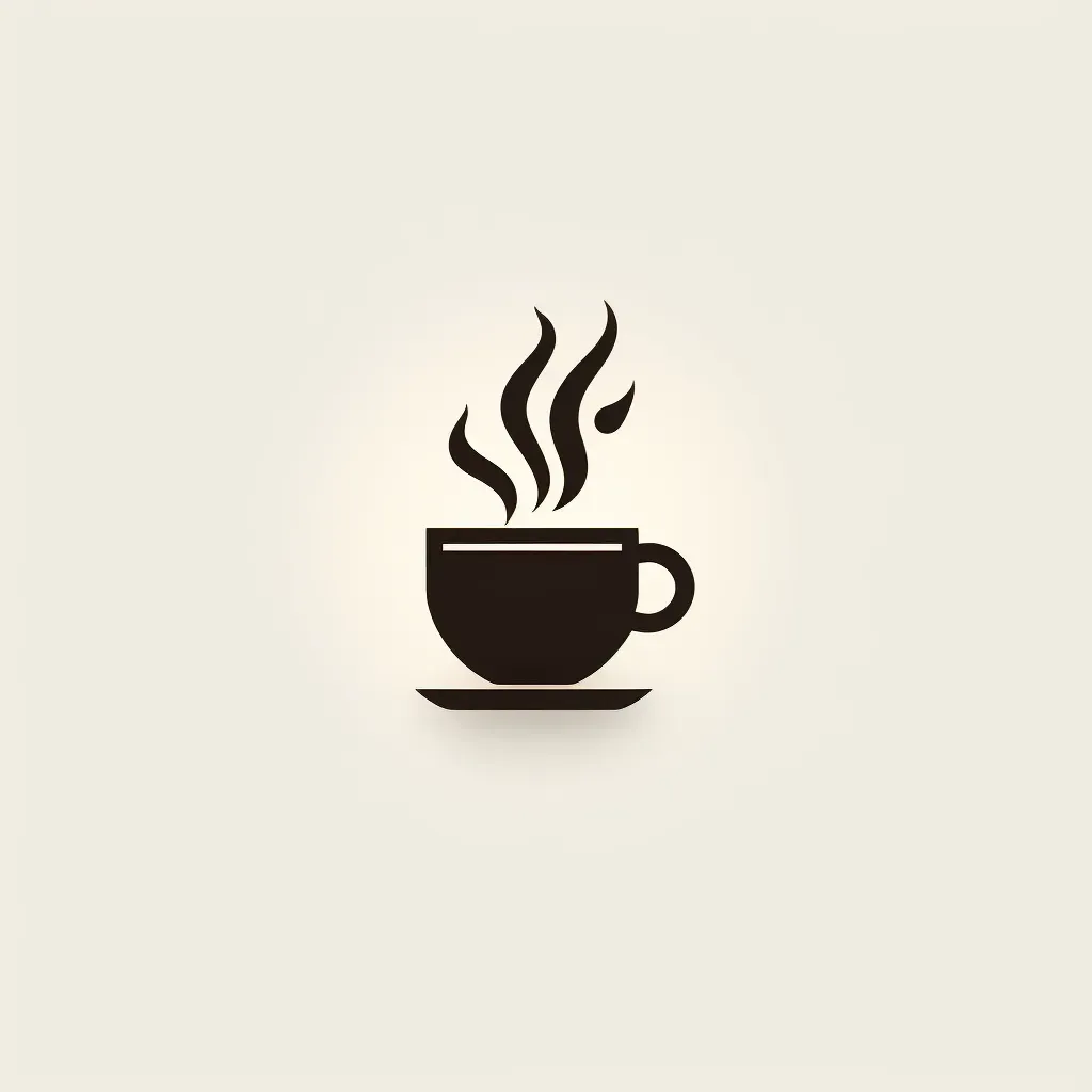 Coffee cup icon with steam in black and white on a clean background - Image 3