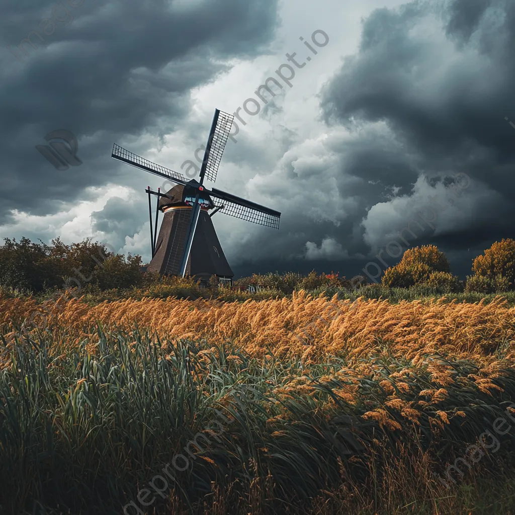 Windmill against stormy clouds - Image 3