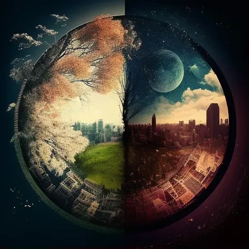 Cityscape with rotating daily seasons - Image 1