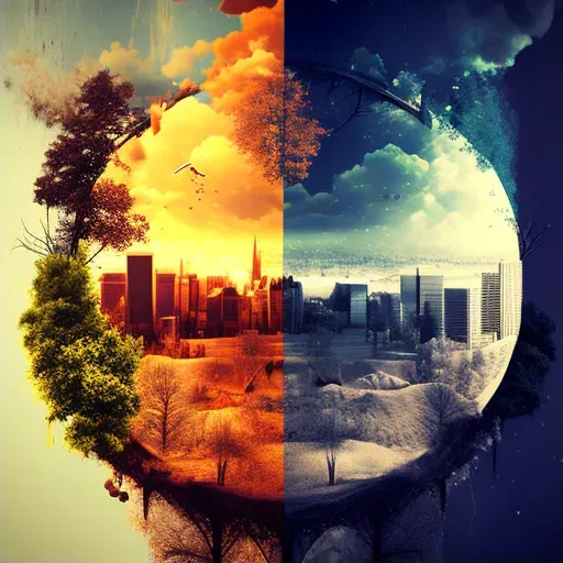 Cityscape with rotating daily seasons - Image 2