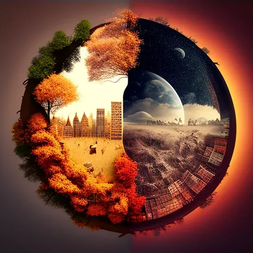 Cityscape with rotating daily seasons - Image 3