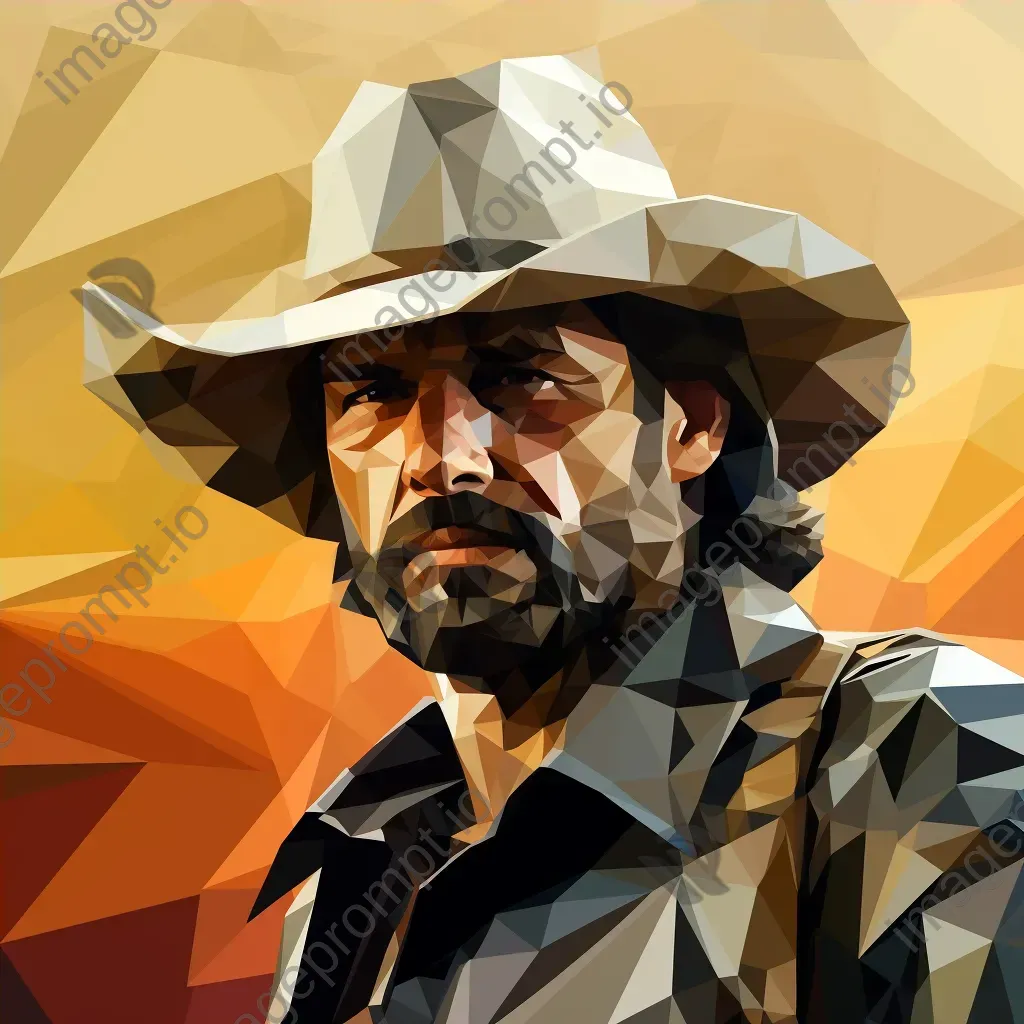 Low poly cowboy in a nostalgic western setting - Image 4