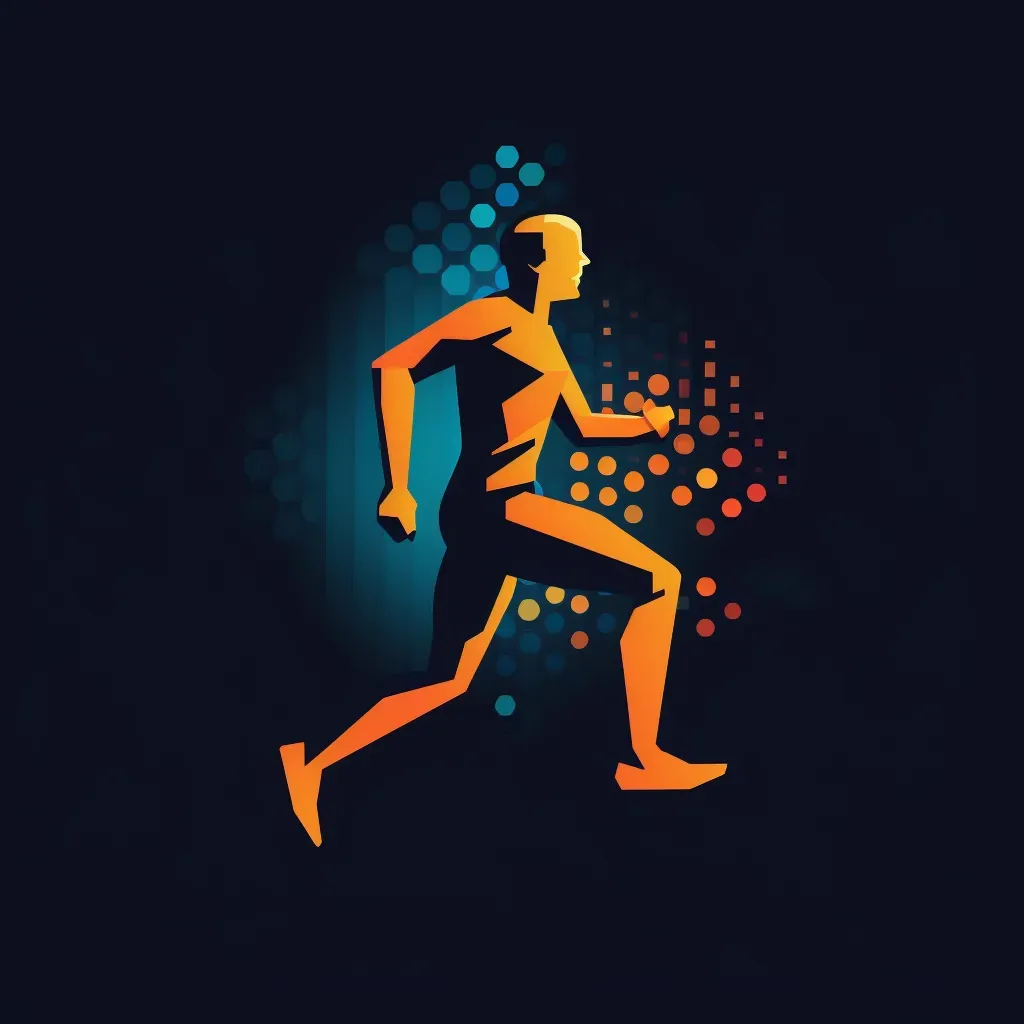 Logo with sports analytics graph in orange and blue colors - Image 2