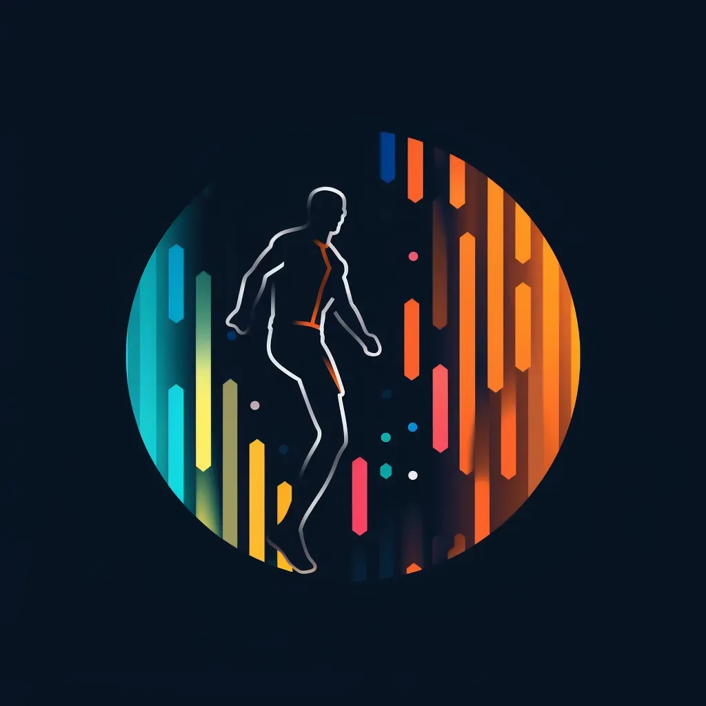 Logo with sports analytics graph in orange and blue colors - Image 3