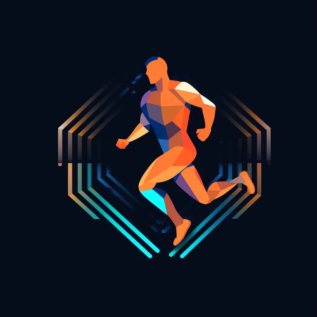 Logo with sports analytics graph in orange and blue colors - Image 4