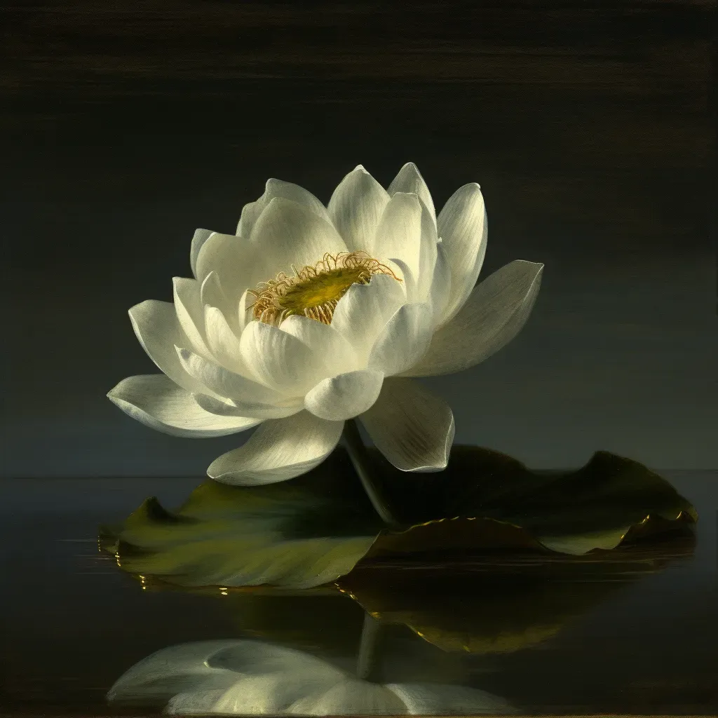 Delicate Lotus Flower on Tranquil Pond