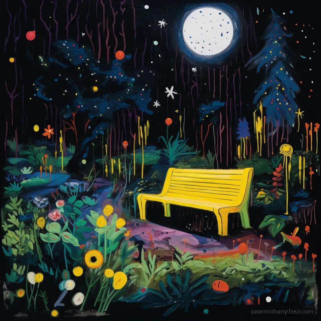 Moonlit garden with fireflies and jasmine flowers - Image 2