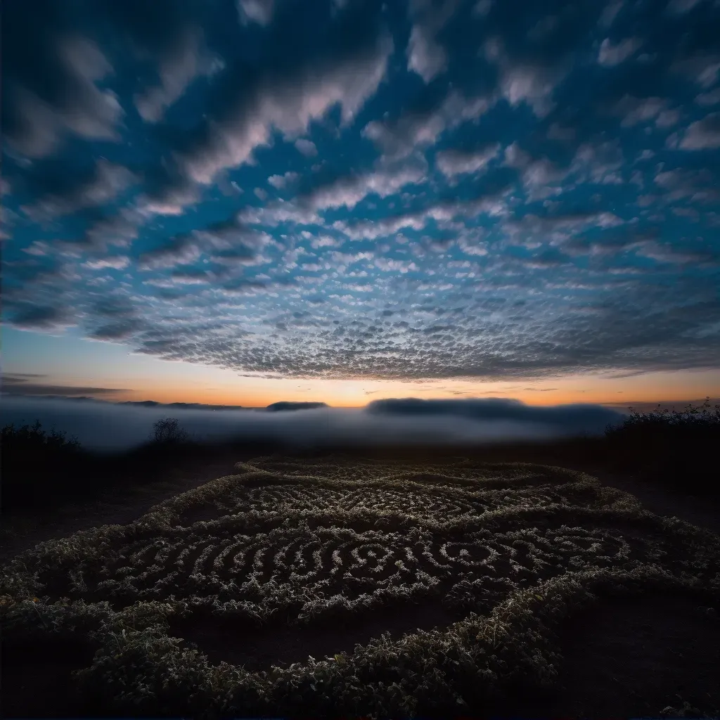 Image of intricate cloud labyrinth in a twilight sky with a distant shining star - Image 2