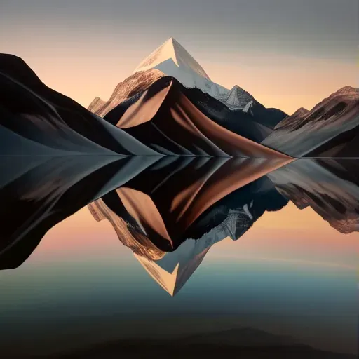 Image of mountain range reflected on a dawn lake - Image 3