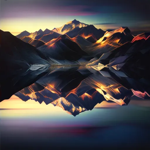 Image of mountain range reflected on a dawn lake - Image 4