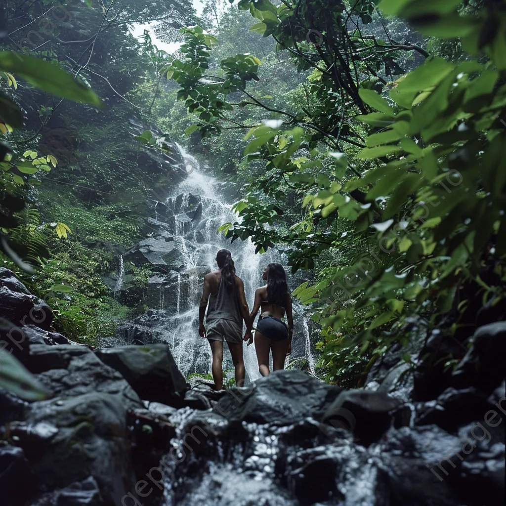 A couple standing in front of a hidden waterfall - Image 4