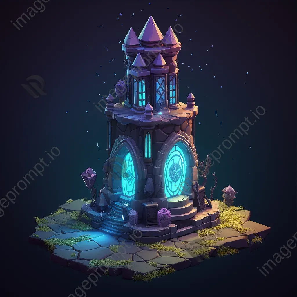 Isometric view of a low poly mage