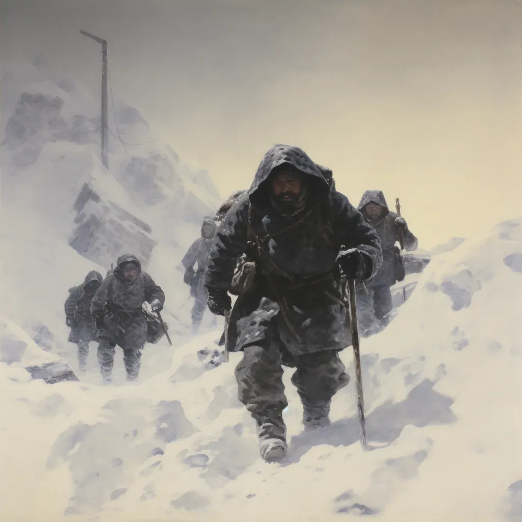 Group of explorers trekking through Arctic snowstorm - Image 4