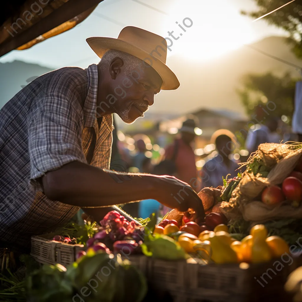 People shopping at a busy farmer