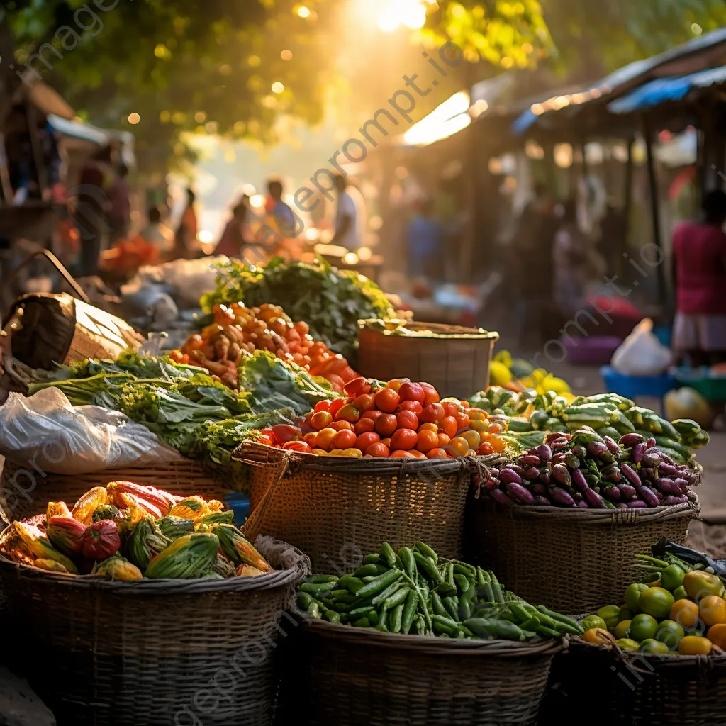 People shopping at a busy farmer