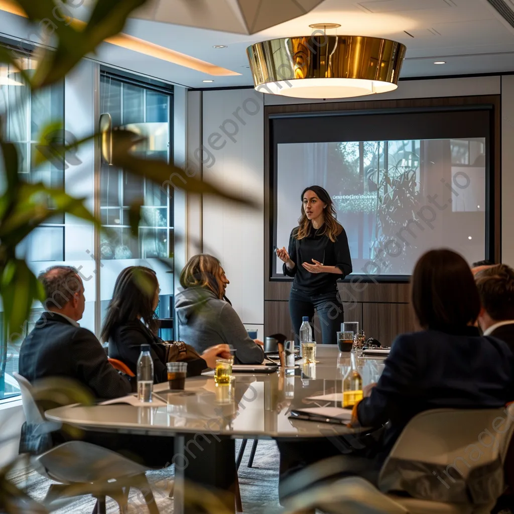 Female executive presenting in a modern boardroom - Image 3