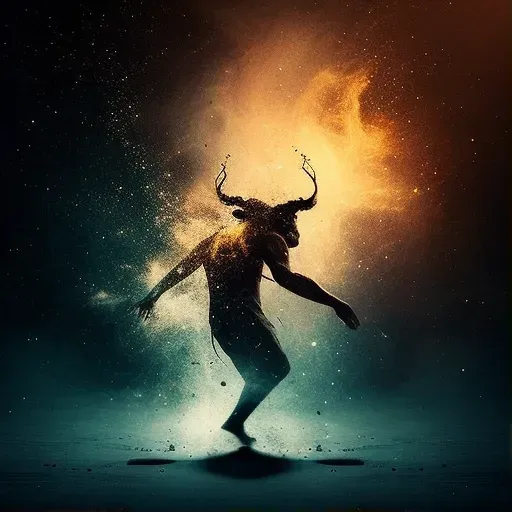 Image of a cosmic dancer representing Shiva