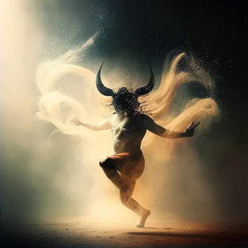 Image of a cosmic dancer representing Shiva