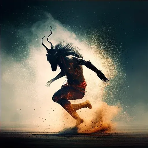 Image of a cosmic dancer representing Shiva