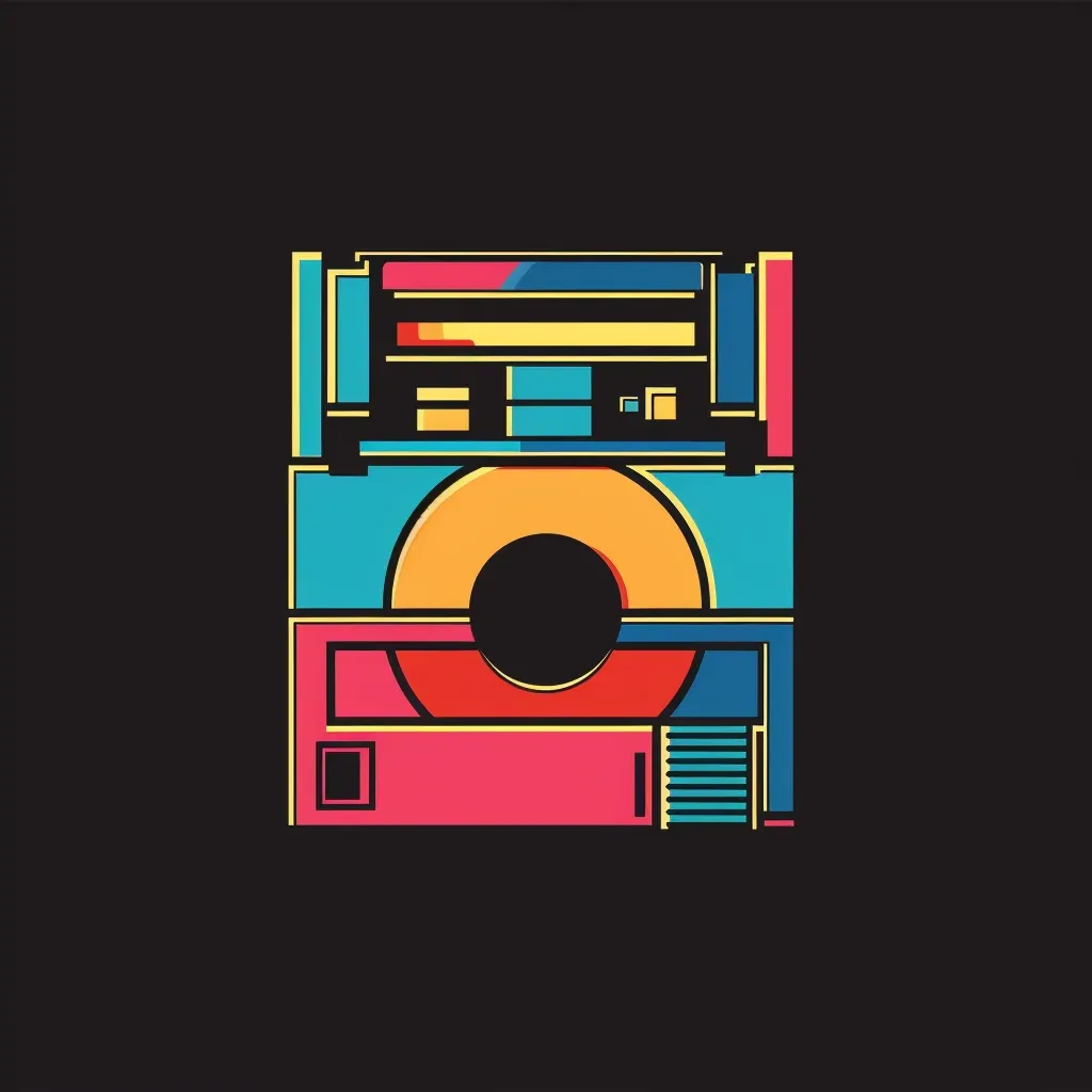 retro stylized floppy disk logo - Image 2