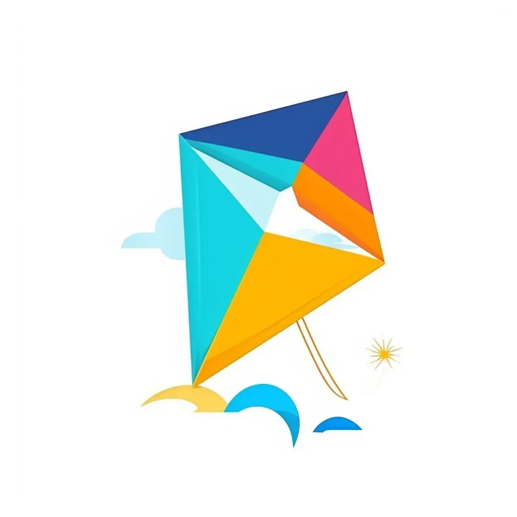 Colorful kite against blue sky logo - Image 1