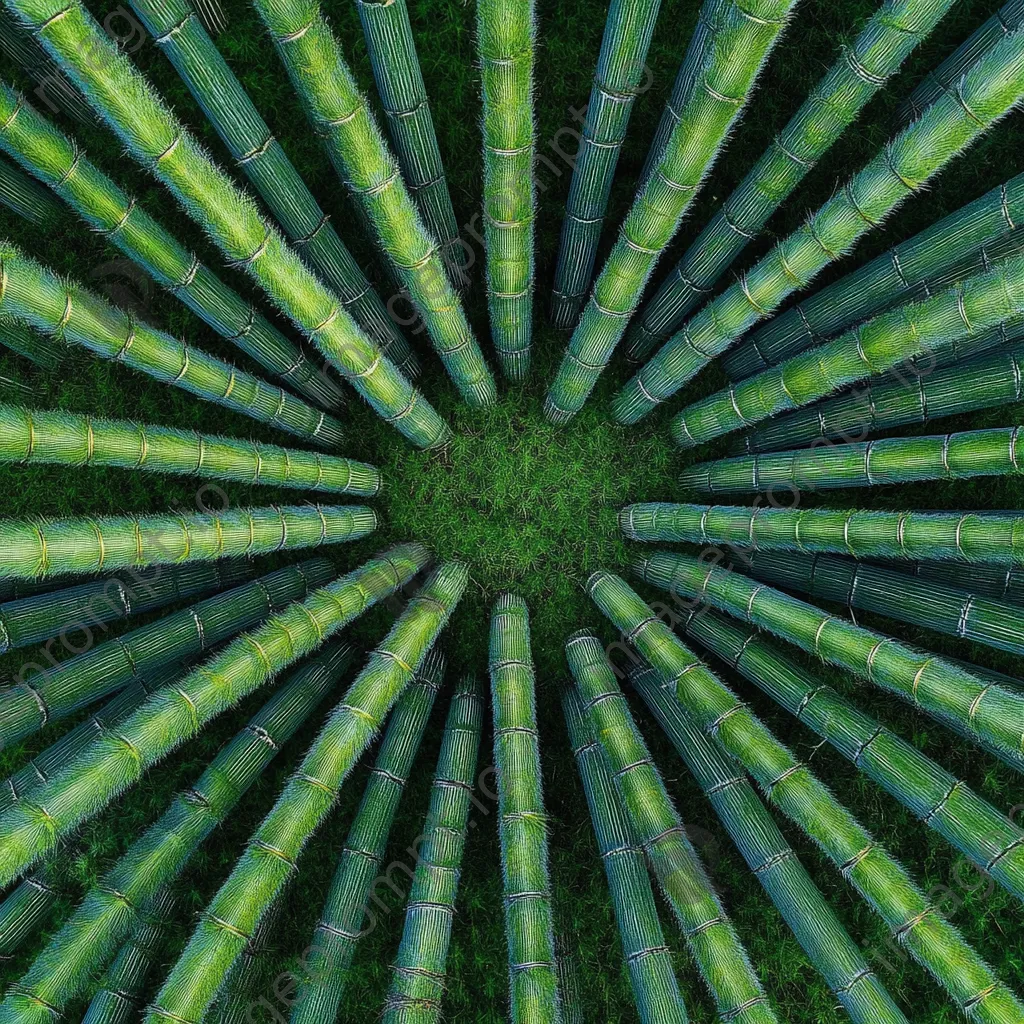 Aerial view of dense bamboo forest with patterns - Image 2