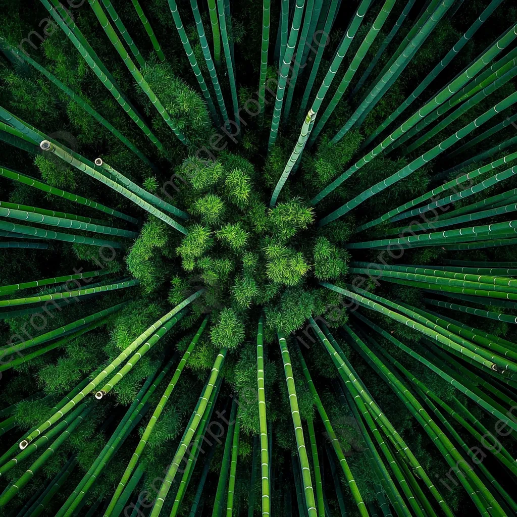 Aerial view of dense bamboo forest with patterns - Image 4