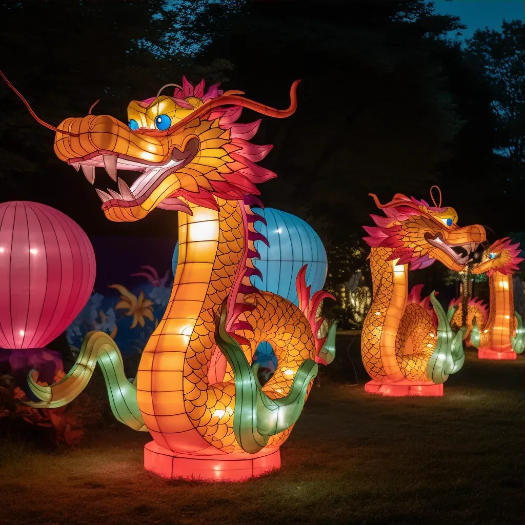 Chinese lantern festival with dragon dances and festive decorations - Image 3