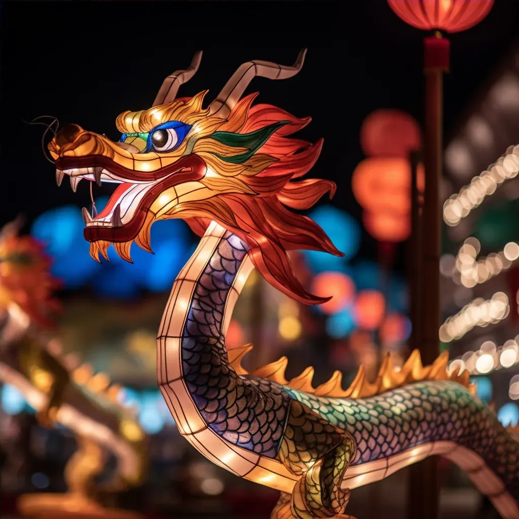 Chinese lantern festival with dragon dances and festive decorations - Image 4